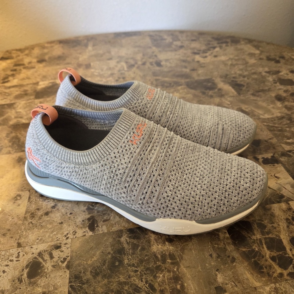 KURU Footwear STRIDE Women Slip-on Shoes Size 8.5 Gray Comfort Lightweight Knit